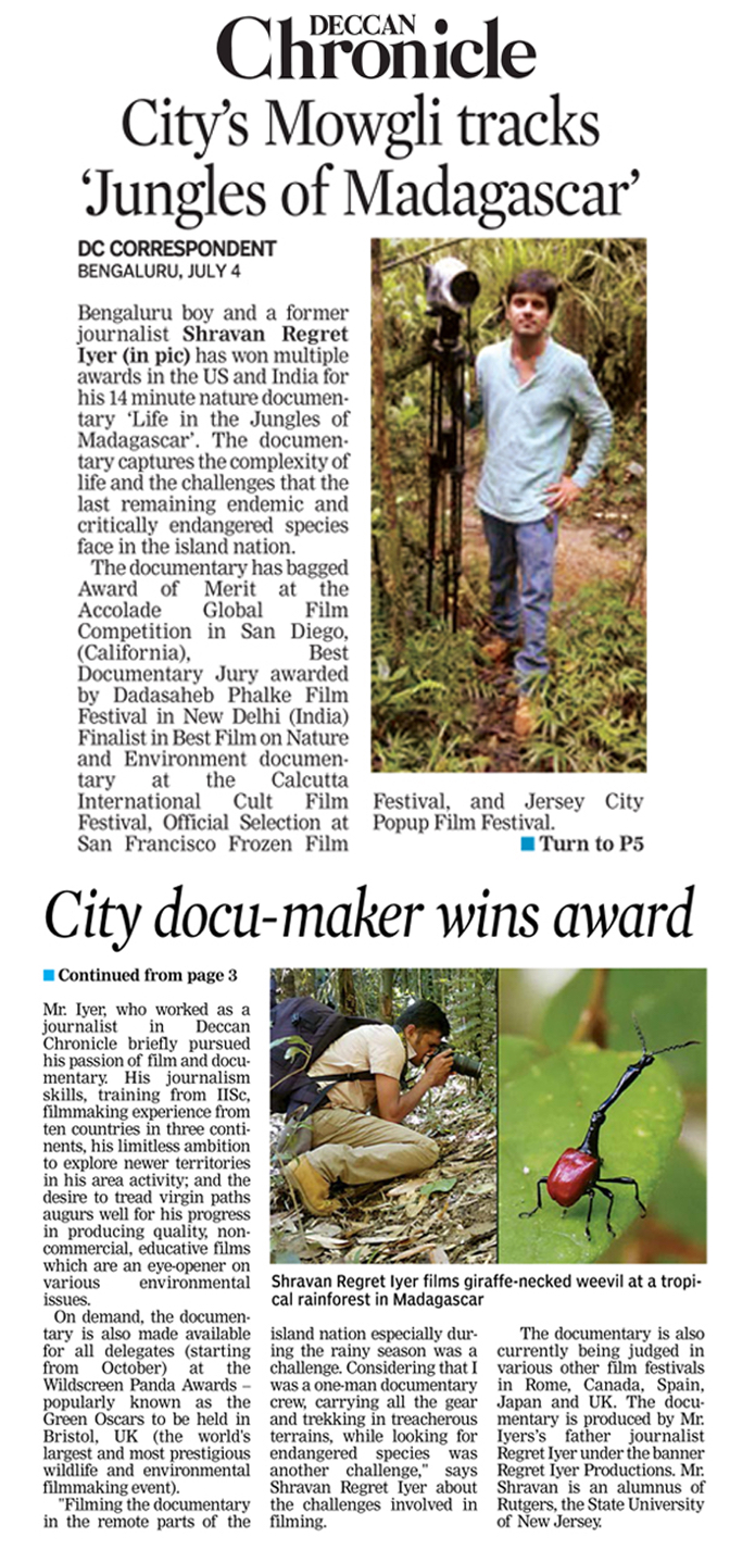 Deccan Chronicle Press Clipping_Madagascar